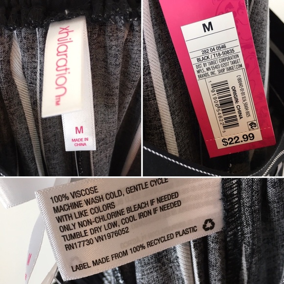 Xhilaration Palazzo Pants Black White M - Picture 8 of 8